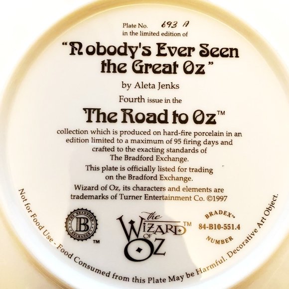 Wizard of Oz The Road To Oz Collector's Plate#4: Nobody's Ever Seen the Great Oz - Picture 2 of 5